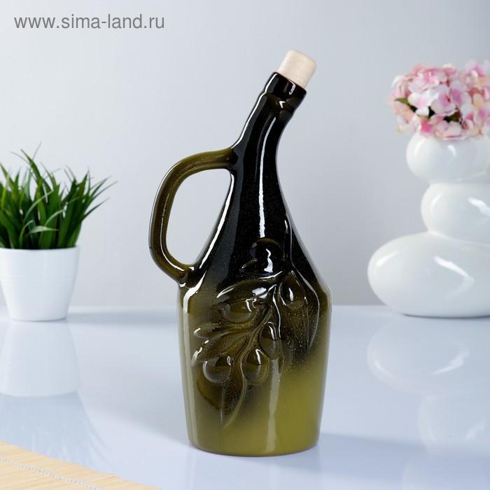 фото Бутылка для масла "оливки" 0,9 л, микс борисовская керамика