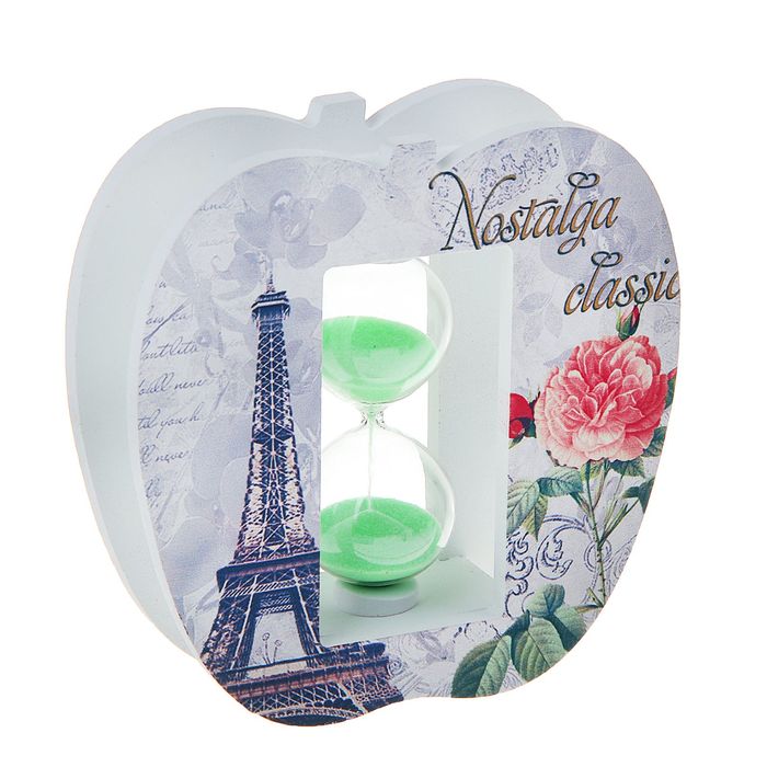 Часы песочные с картинкой "Европа" форма яблока МИКС 13х4х13 см