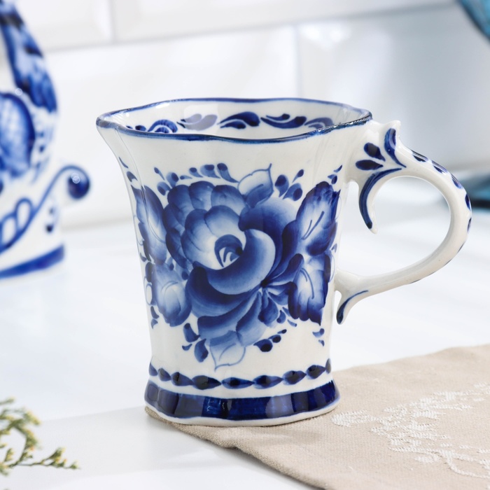 Кружка «Вдохновение», гжель, кобальт, 150 мл