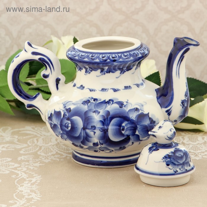

Чайник «Воробей», гжель