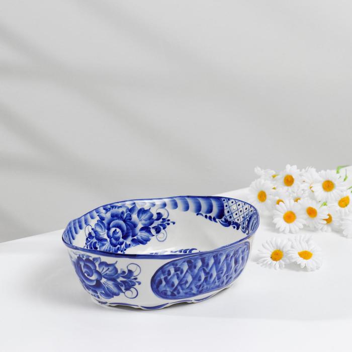 Салатник «Великан», гжель, кобальт