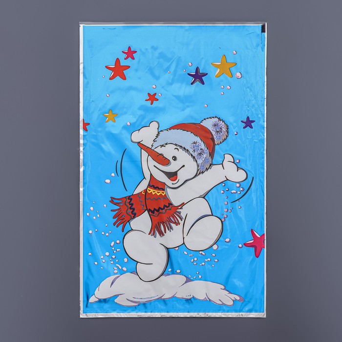 Пакет подарочный Снеговик 25 х 40 см, цветной металлизированный рисунок пакет подарочный новогодняя фантазия 25 х 40 см цветной металлизированный рисунок