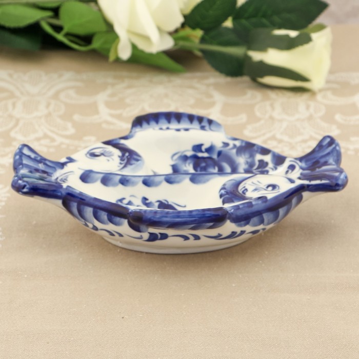 Селёдочница «Рыба», двойная, гжель