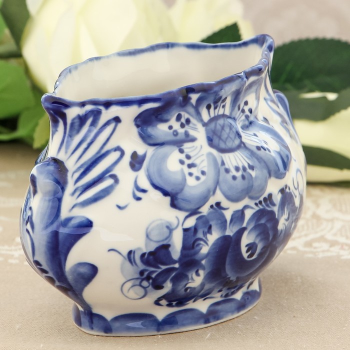 Салфетница «Лето», гжель, кобальт