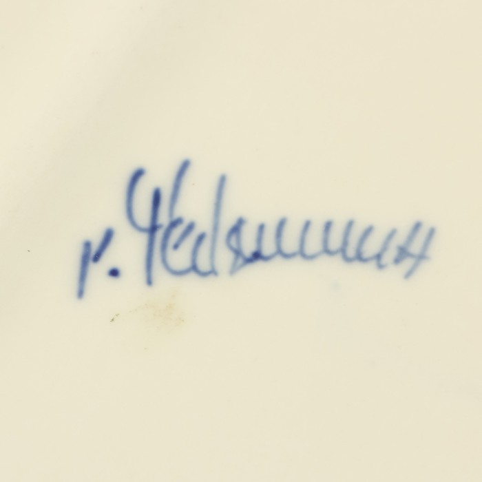 Блюдо «Рыба», гжель, кобальт