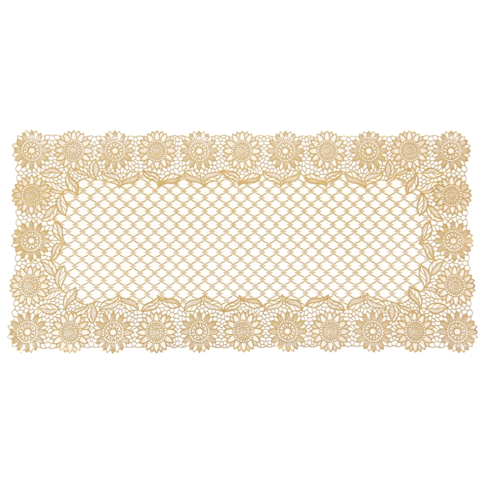 Салфетка ажурная ПВХ 80х40 см &quot;Подсолнухи&quot; золото