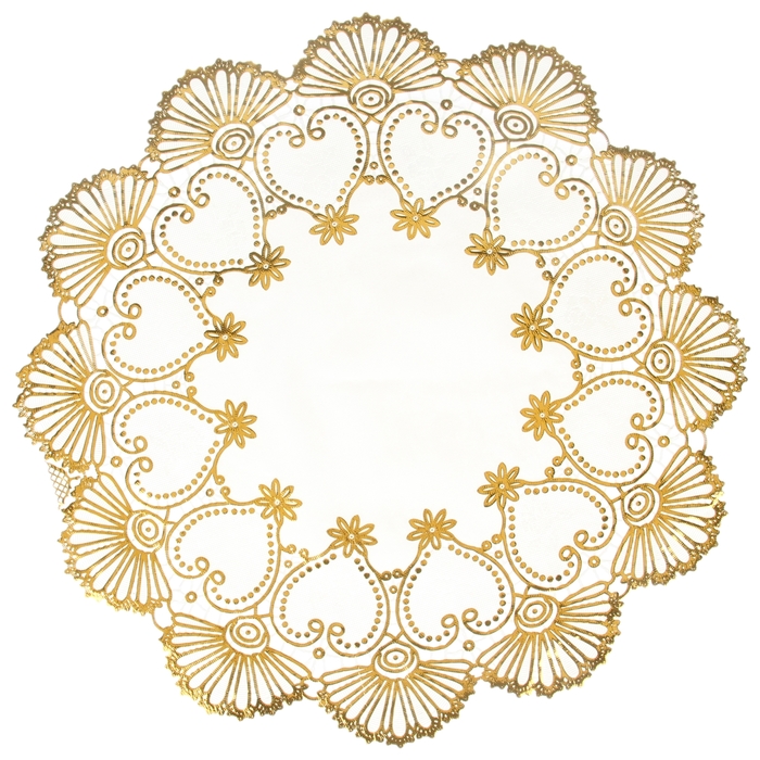 Салфетка ажурная ПВХ d38 см &quot;Веер&quot; золото