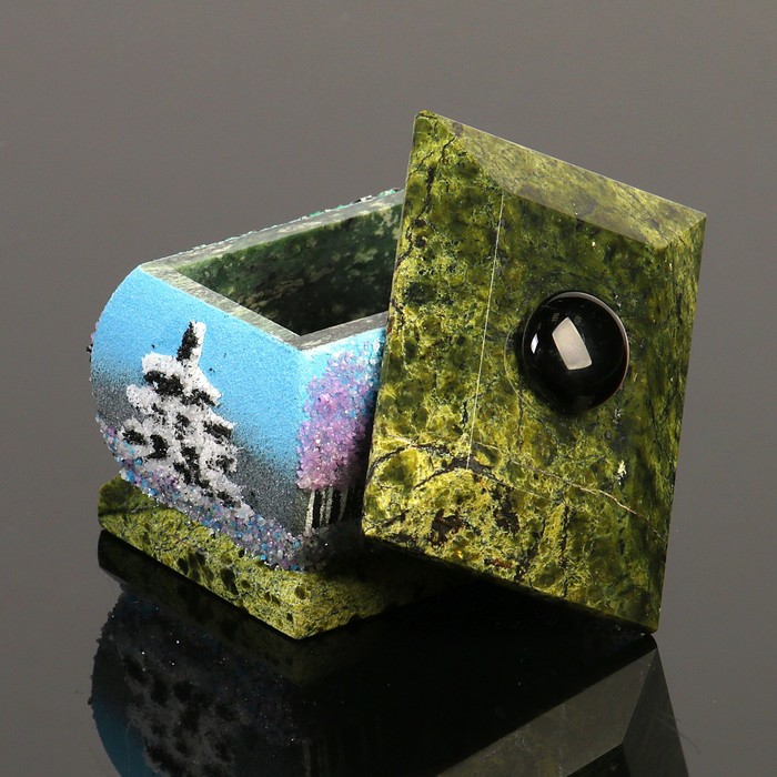 Шкатулка рисованная с ручками "Зима"5х7 см 122206 серпент