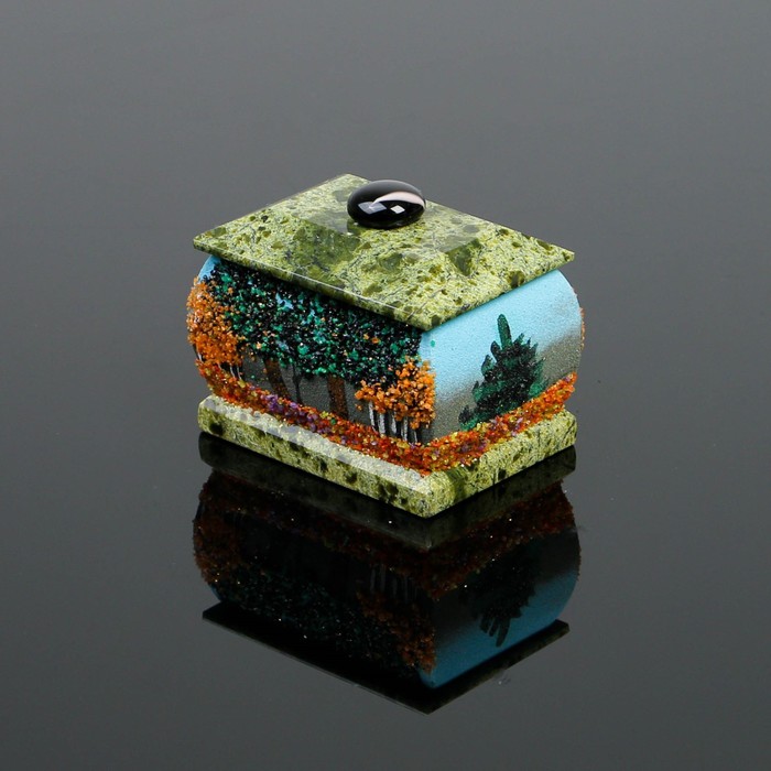 Шкатулка с ручкой "Осень"5х7 см, каменная крошка, серпент