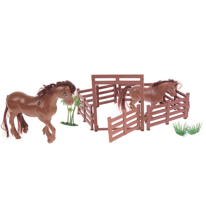 Набор животных "Лошади" с аксессуарами, МИКС