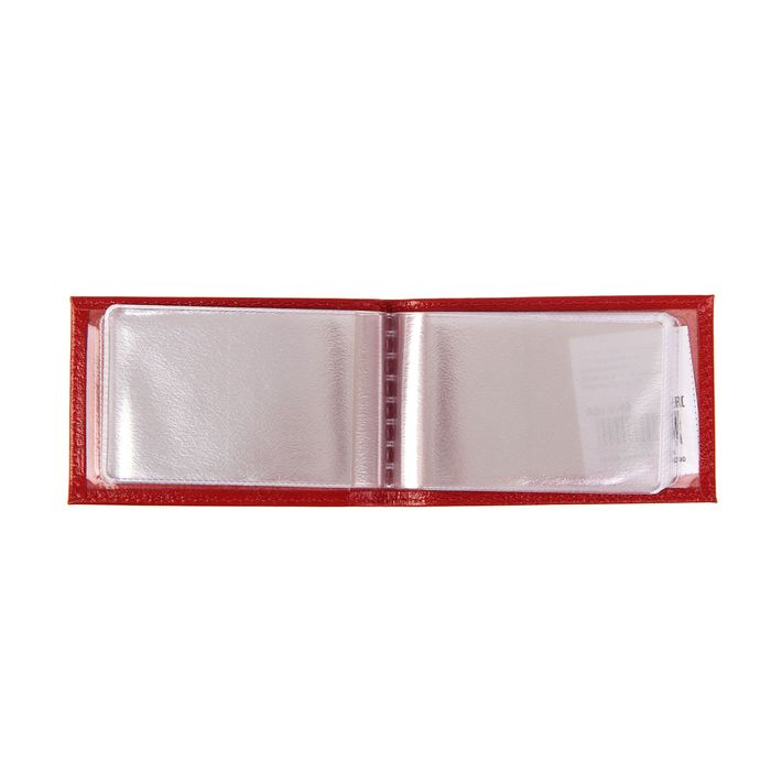 Визитница, 1 ряд, 18 листов, цвет красный