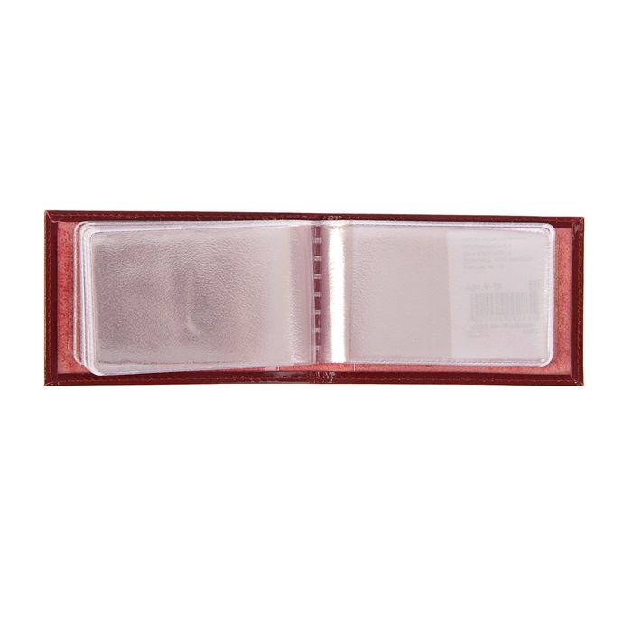 Визитница, 1 ряд, 18 листов, цвет красный