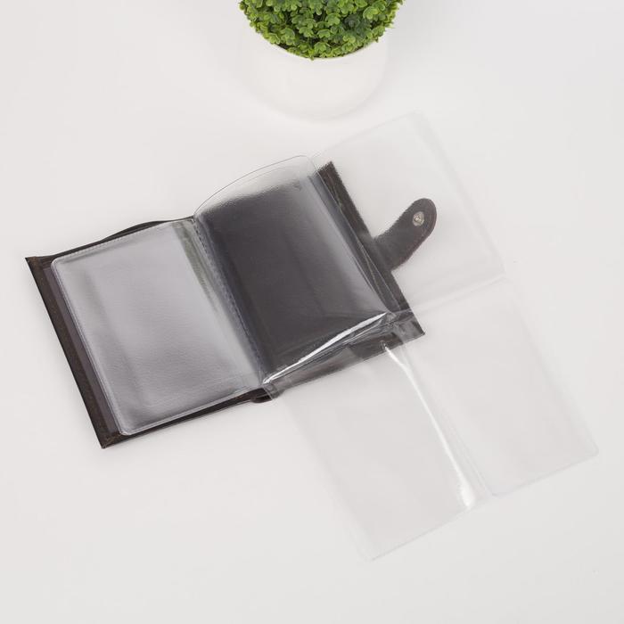 Пормоне мужское 2 в 1, отдел для купюр, отдел для монет, отдел для автодокументов, цвет коричневый матовый