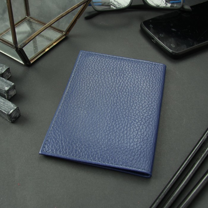 Обложка для автодокументов, цвет синий флотер