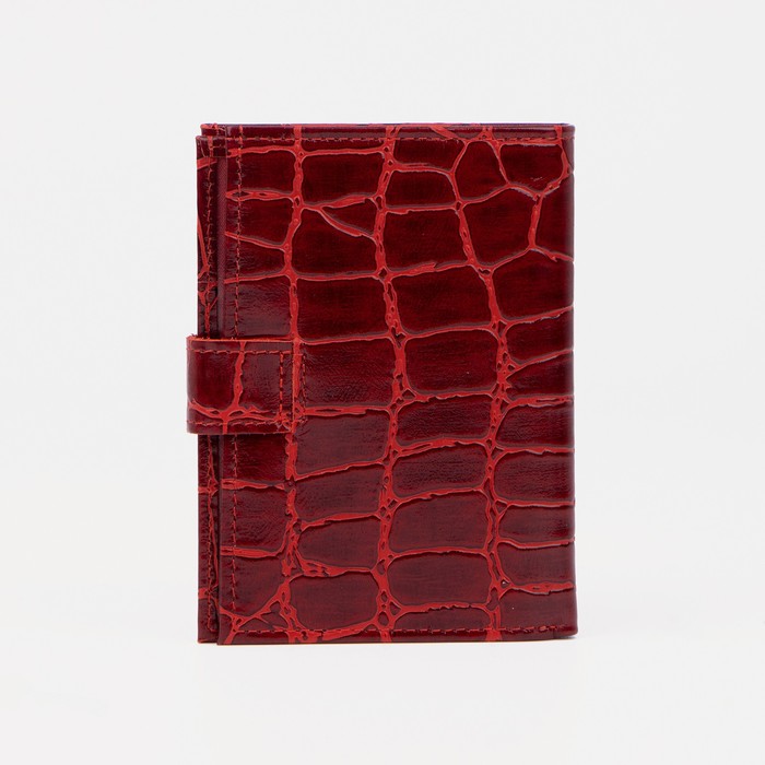 Обложка для автодокументов и паспорта, отдел для купюр, карманы для карт, скат, цвет красный