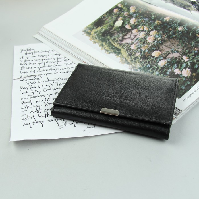 Кошелёк женский, 2 отдела, для карт, для монет, наружный карман, цвет матовый чёрный