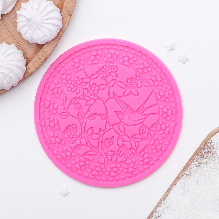 Молд 13 см "Птицы в саду", цвета МИКС