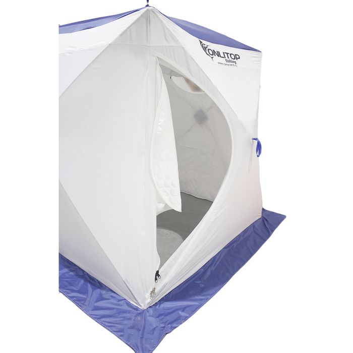 Палатка «Призма Стандарт» 150, трёхслойная, цвет белый/синий