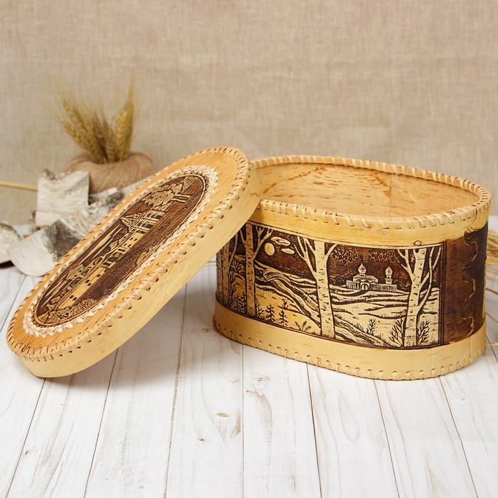 Батонница «Храм», 27х17х14 см, береста