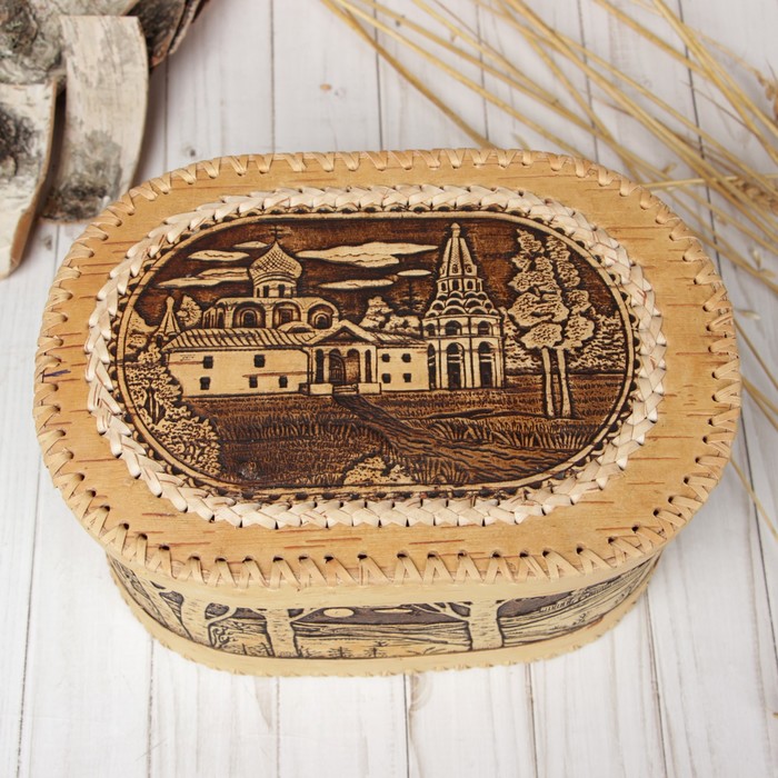 Батонница «Храм», 27х17х14 см, береста