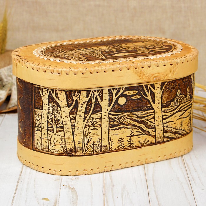 Батонница «Храм», 27х17х14 см, береста