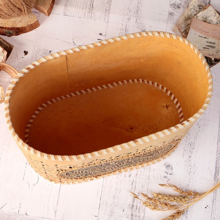 Хлебница «Рябина», 30×21×17см, береста