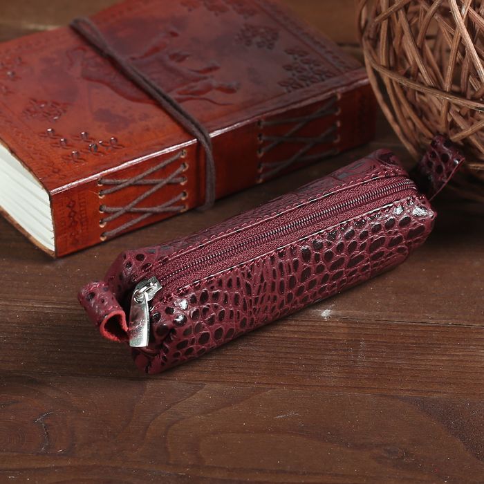 Ключница на молнии, цвет бордовый