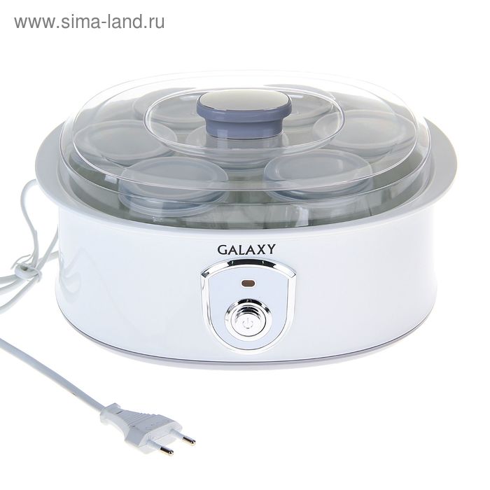 Йогуртница Galaxy GL 2690, 20 Вт, 200 мл, 7 ёмкостей, стекло, белая