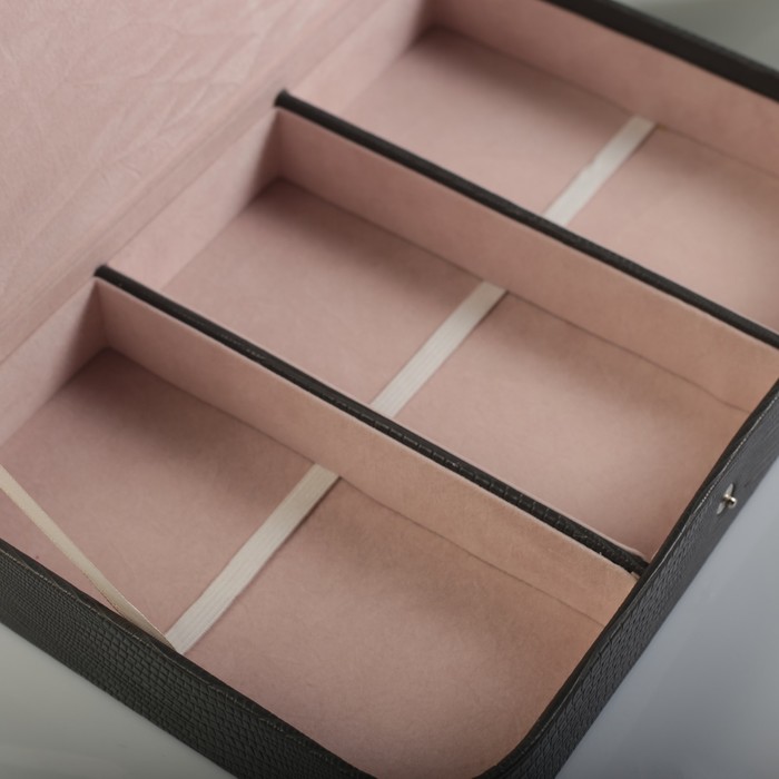 Шкатулка под очки 3 отделения "Серый дым"