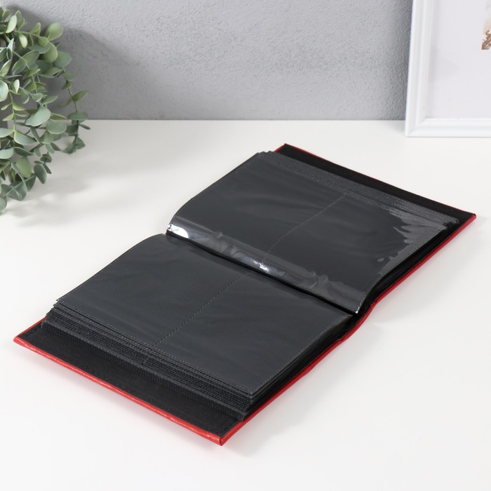 Фотоальбом на 200 фото 10х15 см "Классика" 2 золотых полоски МИКС