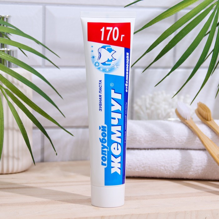 Зубная паста  Голубой жемчуг отбеливающая с солью лимонной кислоты, 170 г