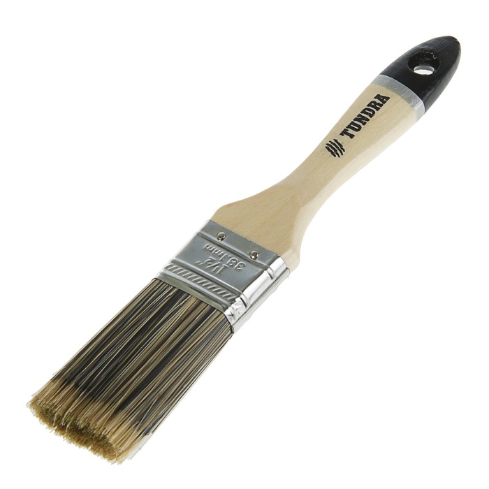 Кисть плоская TUNDRA premium, искусственная щетина, деревянная ручка 1,5" (38 мм)