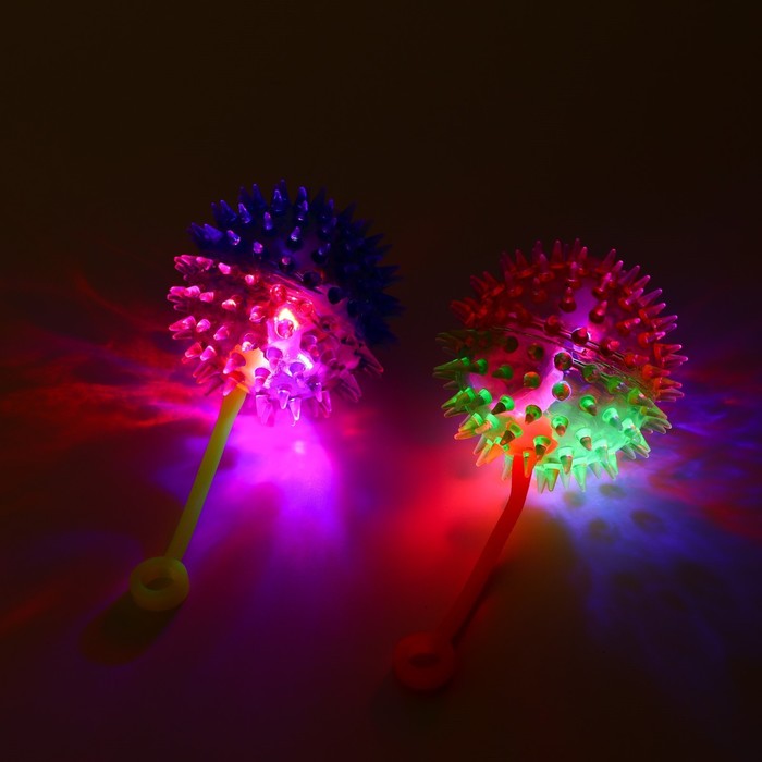 фото Мяч-дразнилка для собак игольчатый светящийся, tpr, 6 см, микс цветов пижон