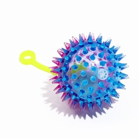 Мяч-дразнилка для собак игольчатый светящийся, TPR, 6 см, микс цветов от Сима-ленд