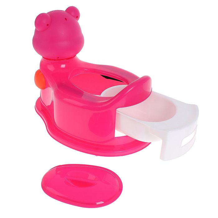 Горшок-игрушка «Мишка» с крышкой, съёмная чаша, цвета МИКС