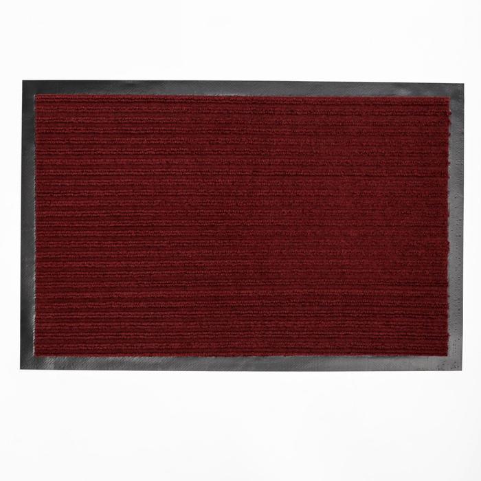Коврик придверный влаговпитывающий «Стандарт», 40×60 см, ребристый, цвет бордовый
