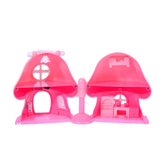 Дом для друзей "Волшебный гриб" с аксессуарами, световой и звуковой эффекты, БОНУС - сказочные эльфы для вырезания