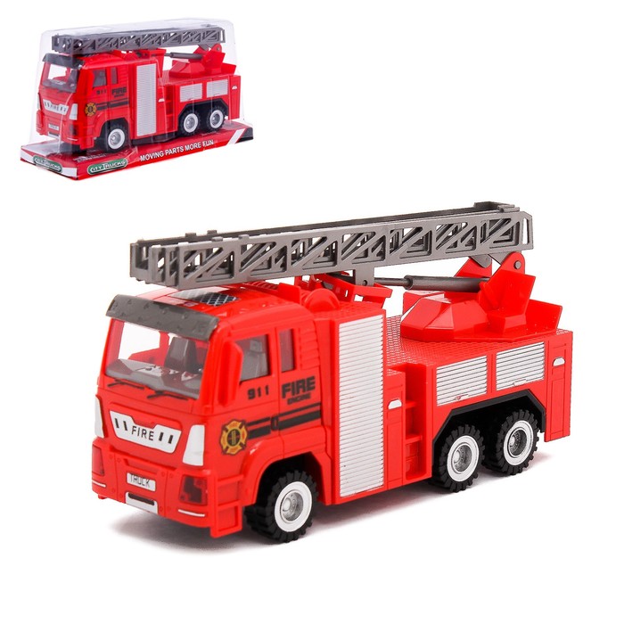 Машина инерционная "Пожарная", с лестницей