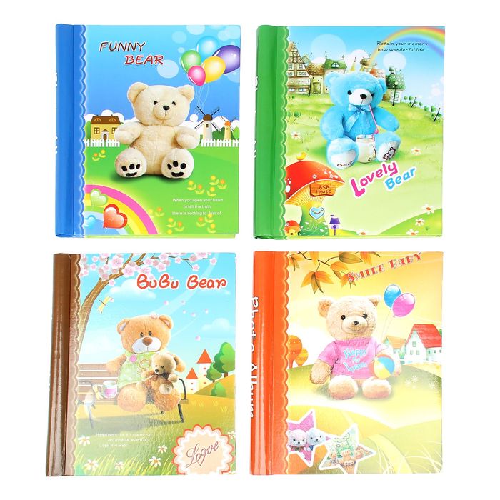 Фотоальбом магнитный на 20 листов "Медведь и радуга" МИКС