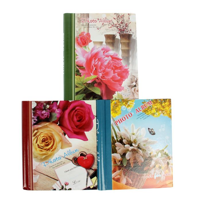 Фотоальбом магнитный на 20 листов "Букет", МИКС