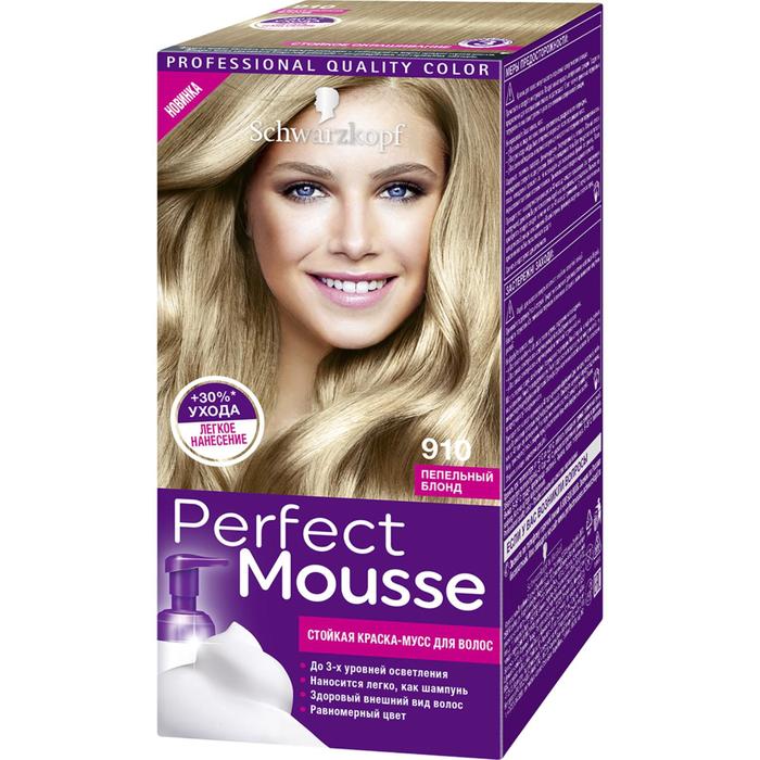 

Краска для волос Perfect Mousse, тон 910 золотой блонд, 92,5 мл
