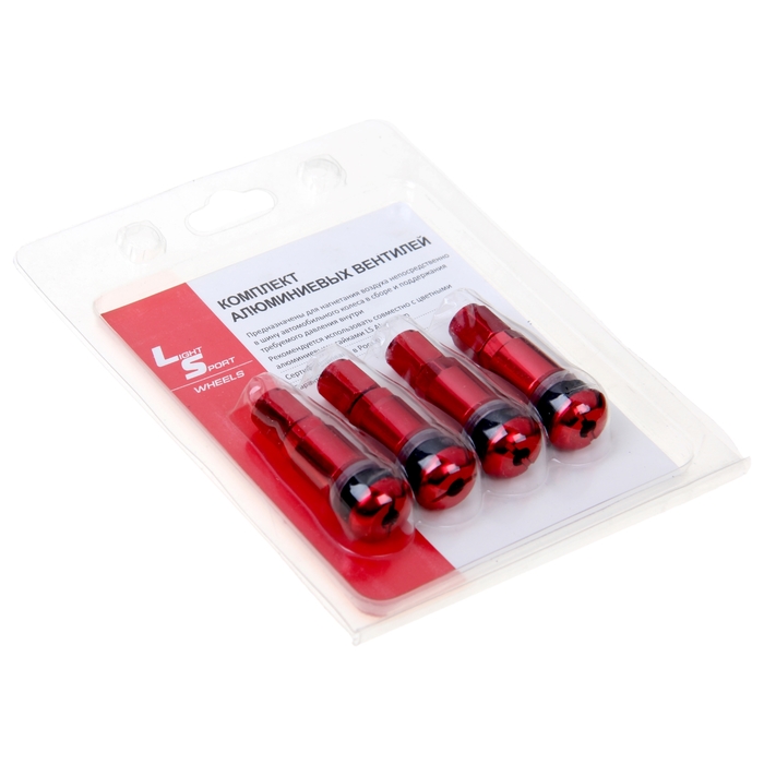 Набор вентилей для автомобильного диска, 4 шт., 42 мм, красные