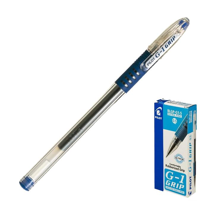 цена Ручка гелевая Pilot G1 Grip, узел 0.5 мм, чернила синие, резиновый упор