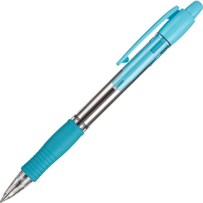 фото Ручка шариковая автоматическая pilot super grip, резиновый упор, 0.7 мм, масляная основа, стержень синий, корпус голубой