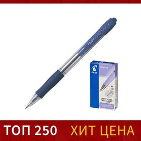 Ручка шариковая автомат Pilot Super Grip 0.7 L резиновый упор, масляная основа, стержень синий