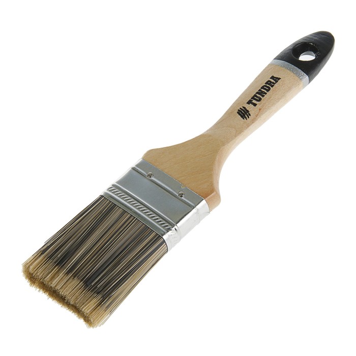 Кисть плоская TUNDRA premium, искусственная щетина, деревянная ручка 2" (50 мм)