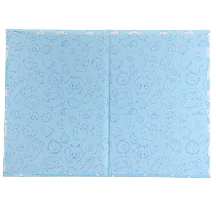 Папка для свидетельства о рождении "Котята и барашки", голубое, А5, ламинированная