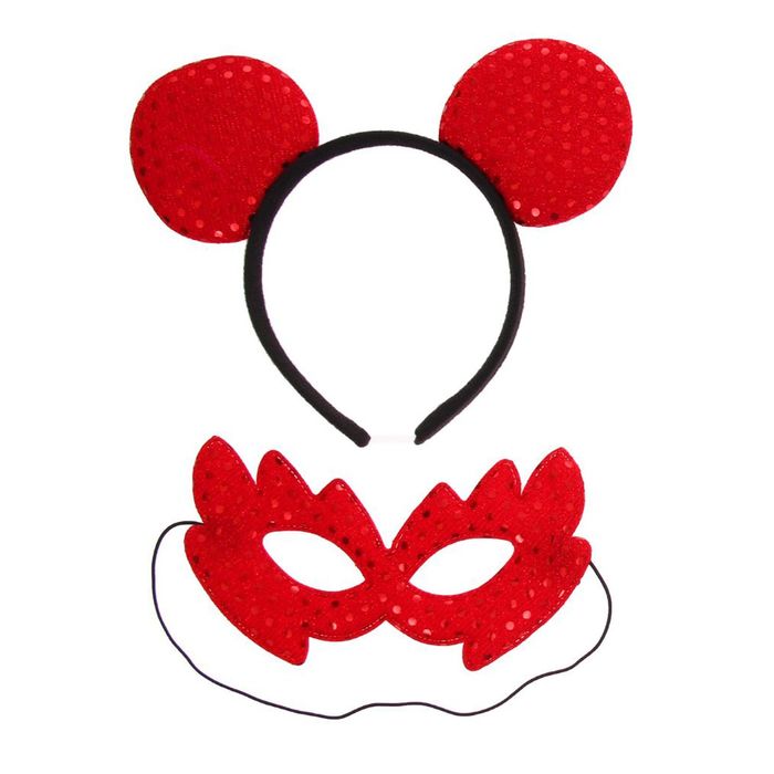 Карнавальный набор "Мышка" 2 предмета: ободок, маска, цвета МИКС