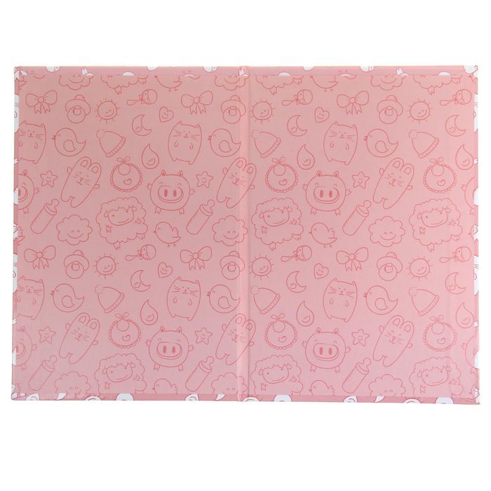 Папка для свидетельства о рождении "Котята и барашки", розовое, А5, ламинированная