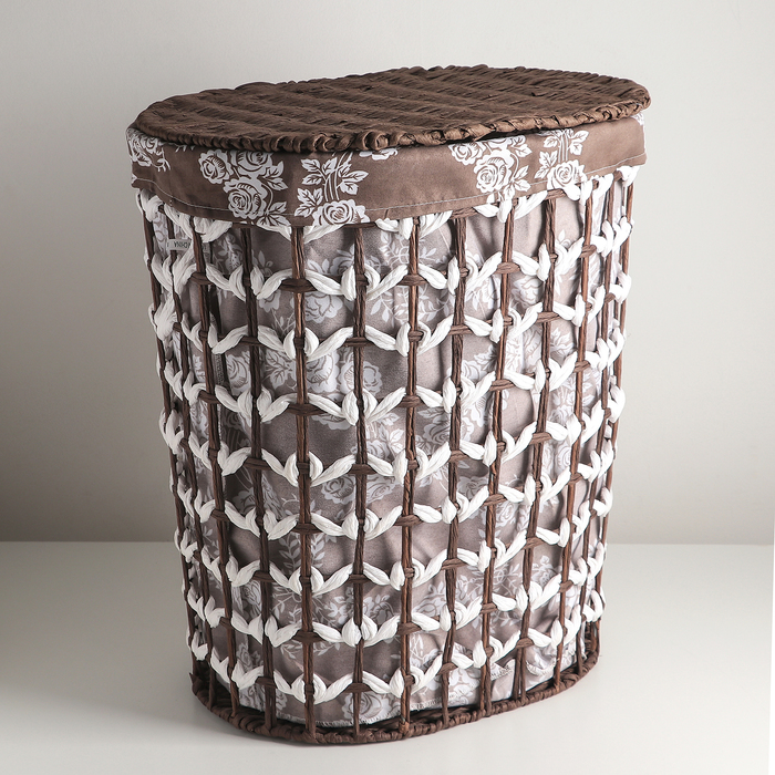 Корзина для белья плетеная "Розы"